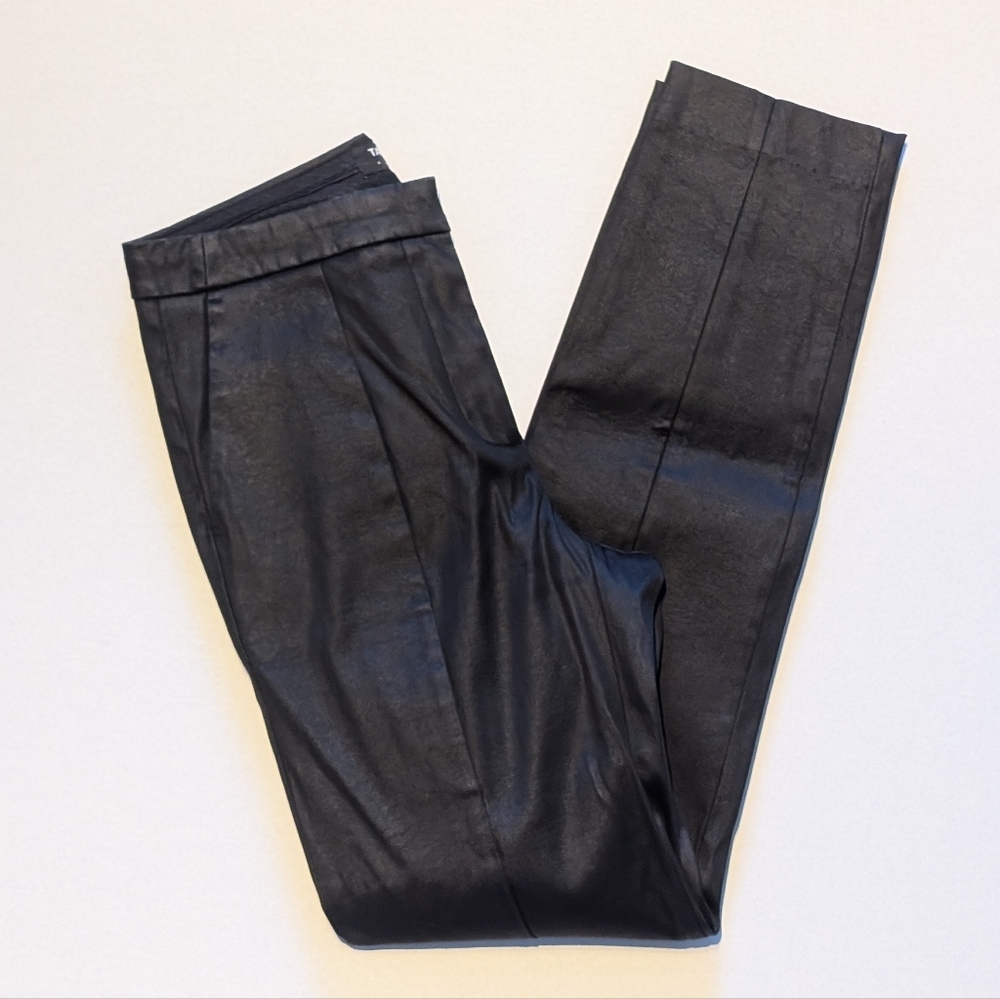 Aritzia Talula Black Waxed Cigarette Pants Size 4